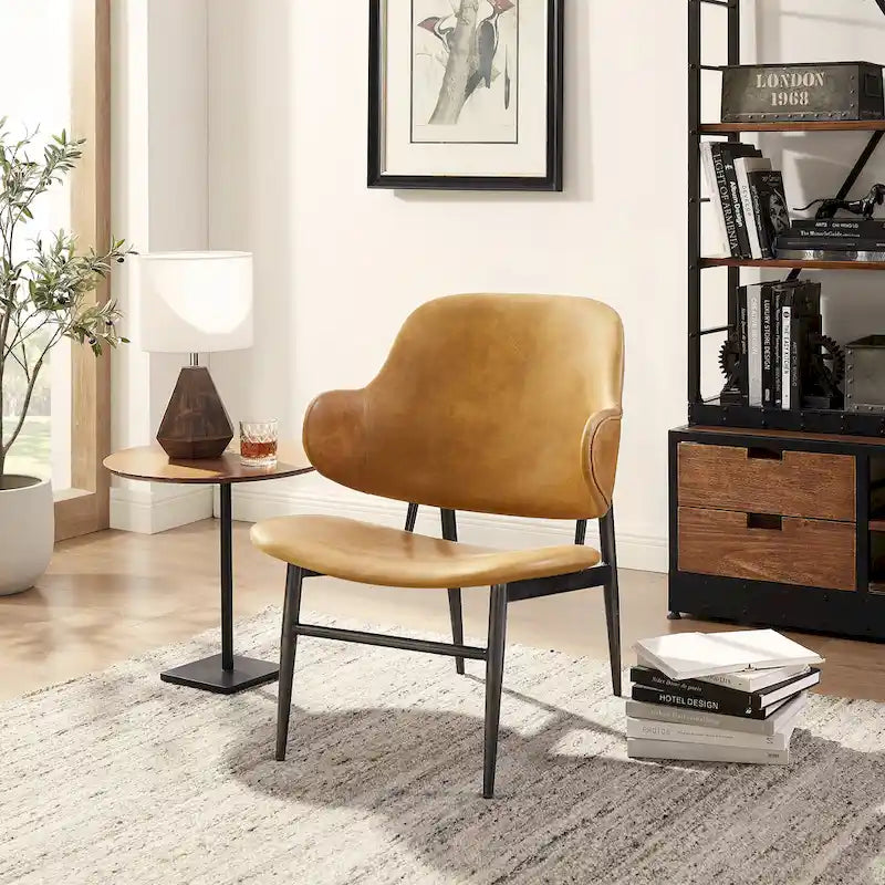 Chaise de loisirs en cuir véritable