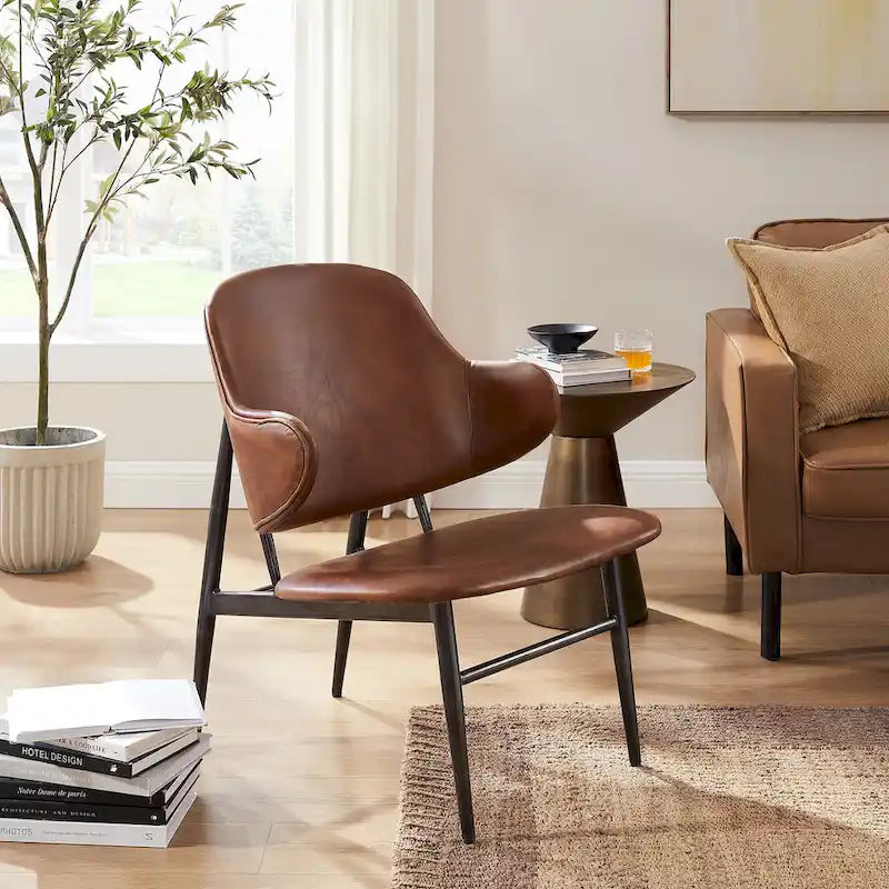 Chaise de loisirs en cuir véritable