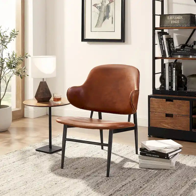 Chaise de loisirs en cuir véritable