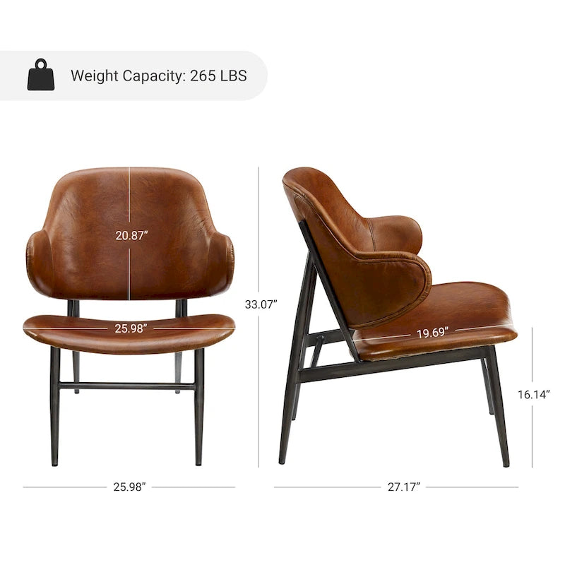 Chaise de loisirs en cuir véritable