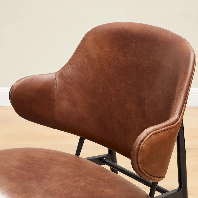 Chaise de loisirs en cuir véritable