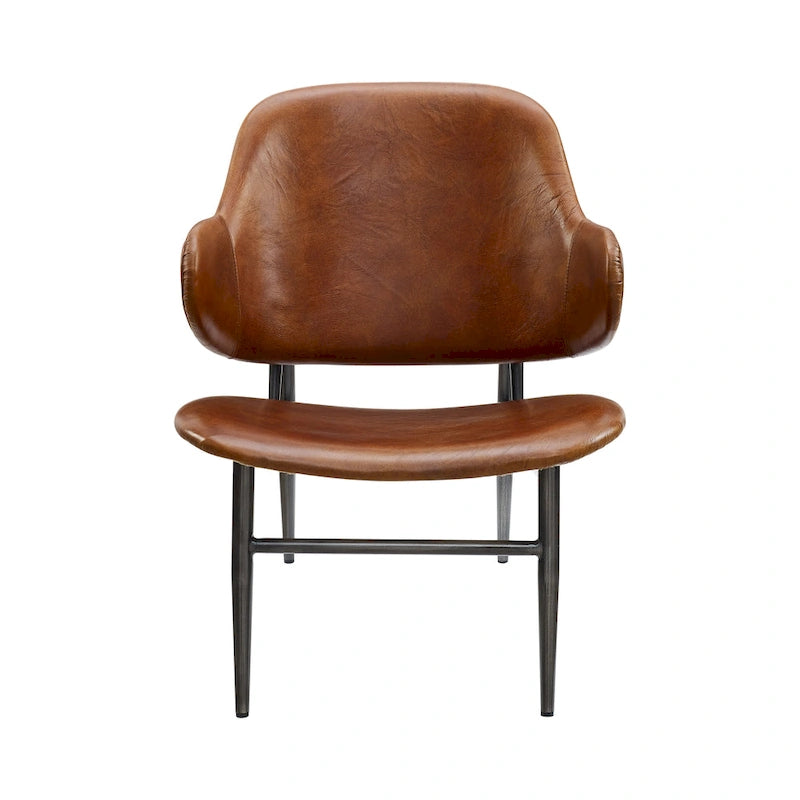 Chaise de loisirs en cuir véritable