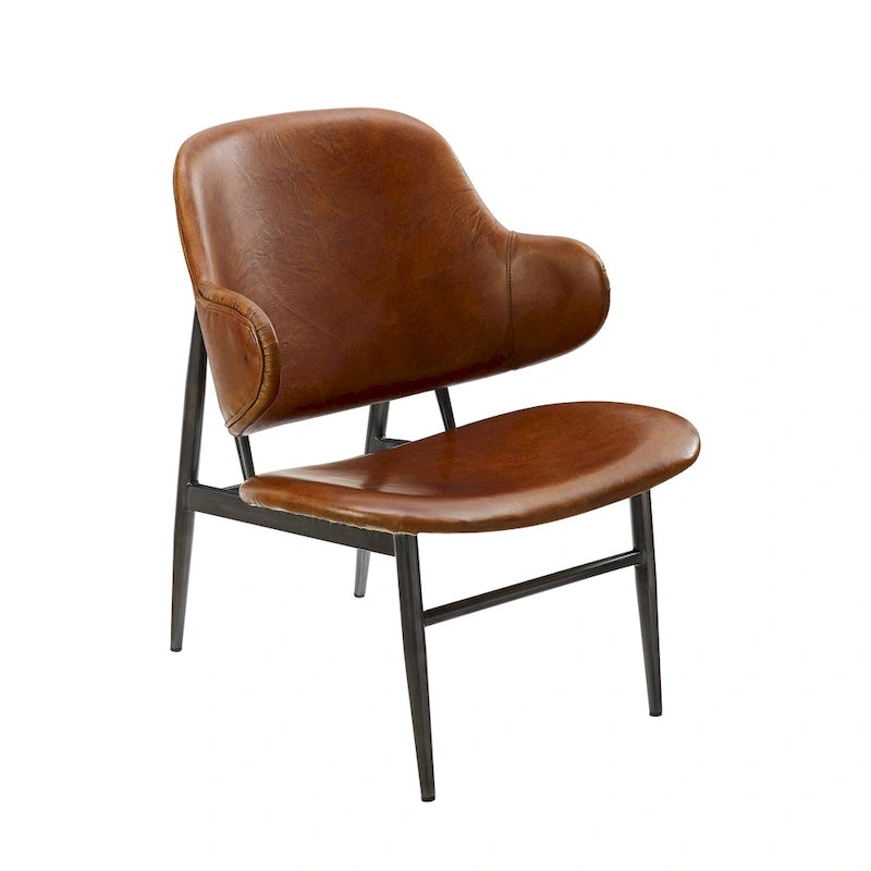 Chaise de loisirs en cuir véritable