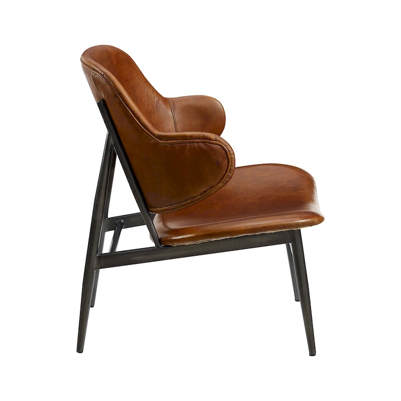 Chaise de loisirs en cuir véritable