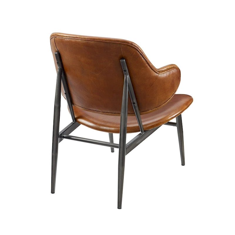 Chaise de loisirs en cuir véritable