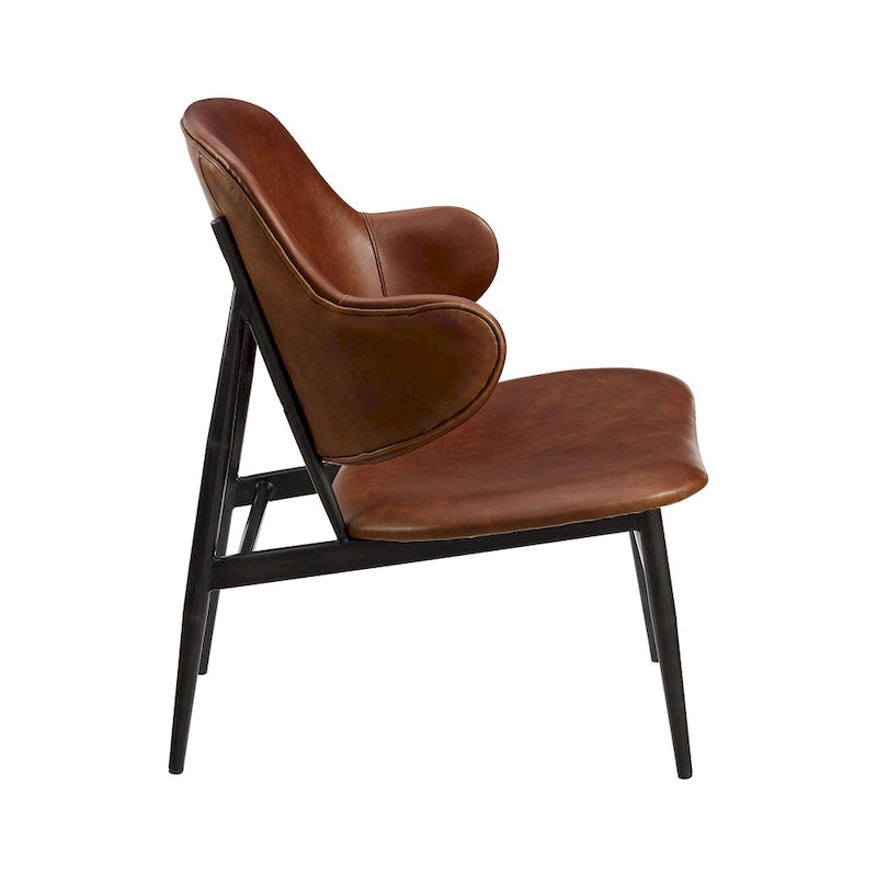 Chaise de loisirs en cuir véritable