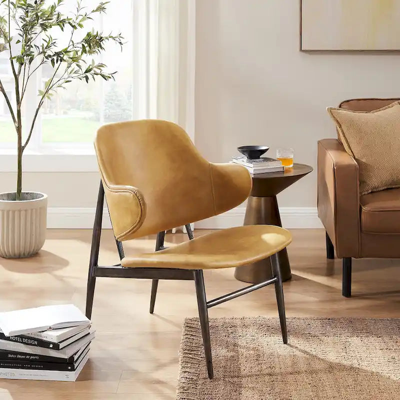 Chaise de loisirs en cuir véritable