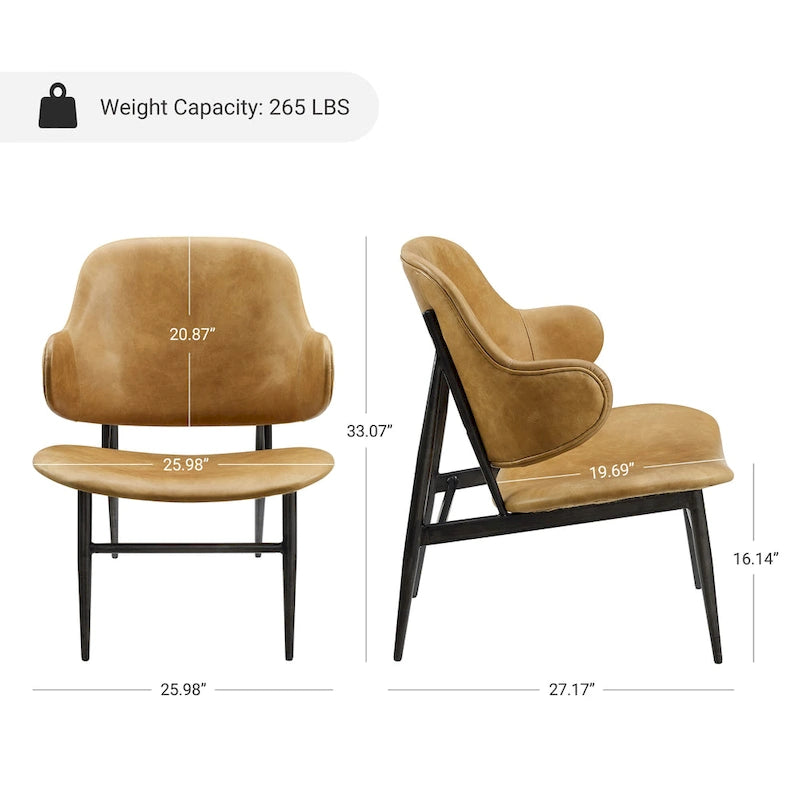 Chaise de loisirs en cuir véritable