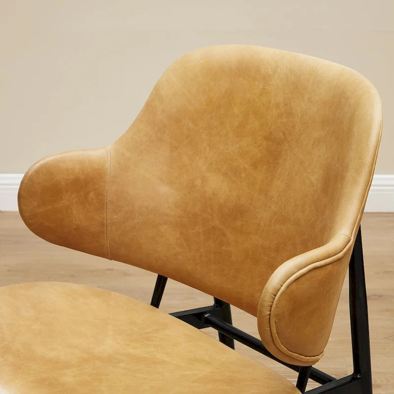 Chaise de loisirs en cuir véritable