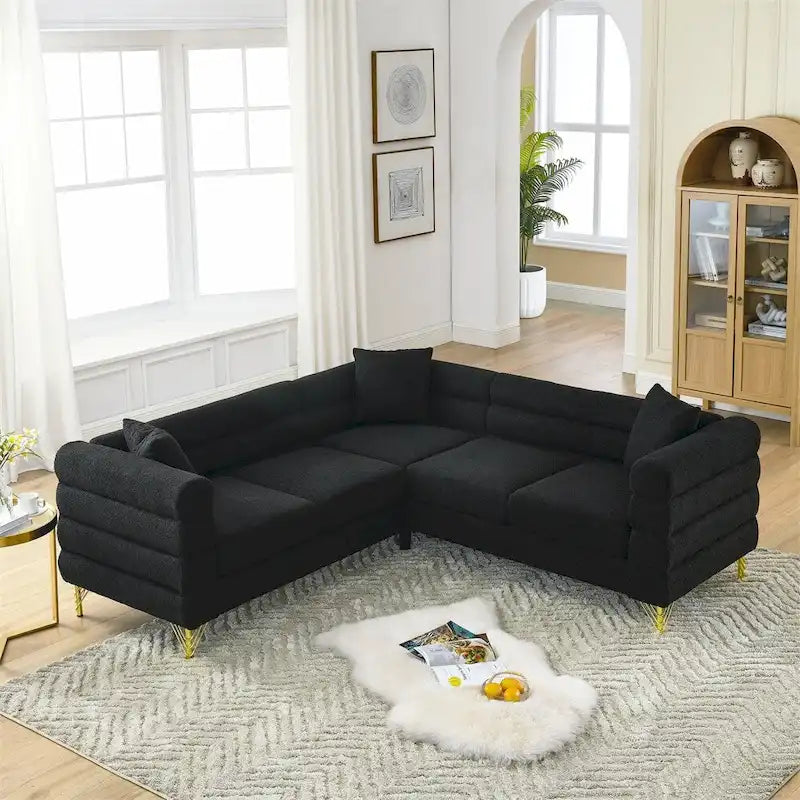 Canapé d'angle en L 5 places extra-large de 81,5 pouces
