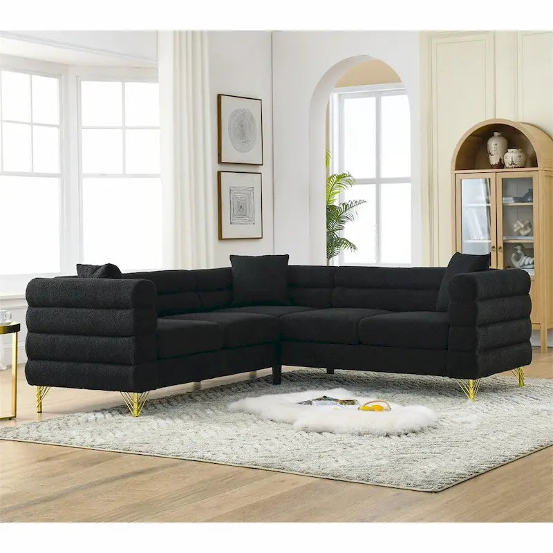Canapé d'angle en L 5 places extra-large de 81,5 pouces