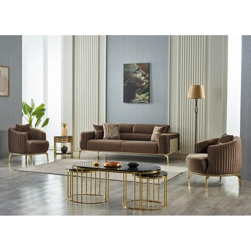 Ensemble salon 2 pièces : 1 canapé, 1 fauteuil