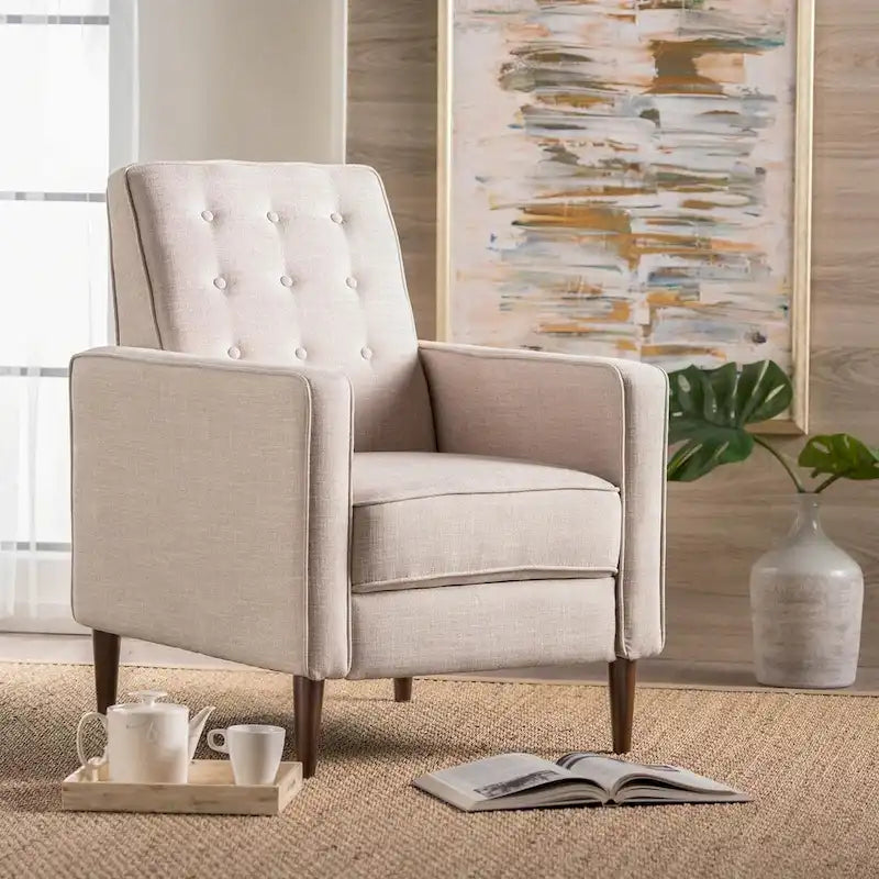 Fauteuil inclinable en tissu de style Mid-Century Modern