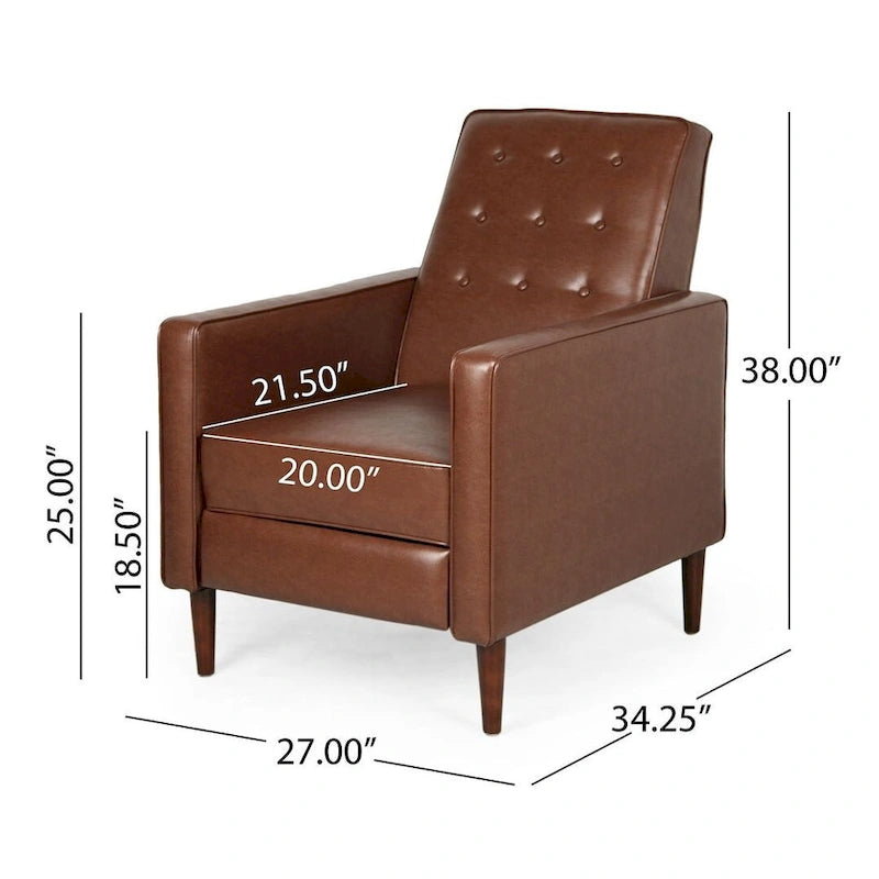 Fauteuil inclinable en tissu de style Mid-Century Modern