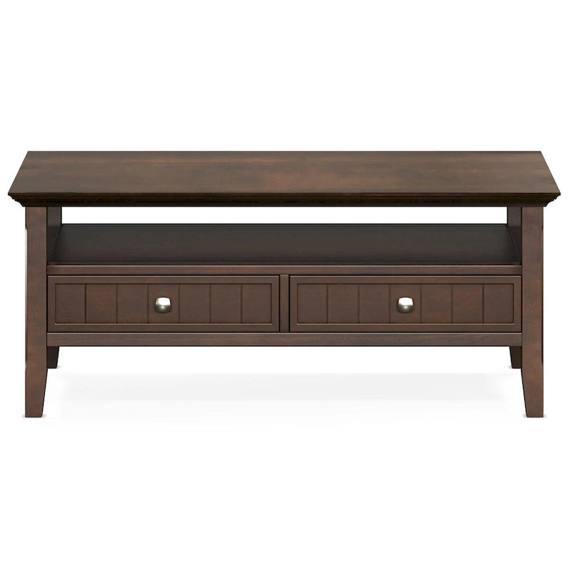 Table basse rectangulaire en bois massif de 122 cm de large