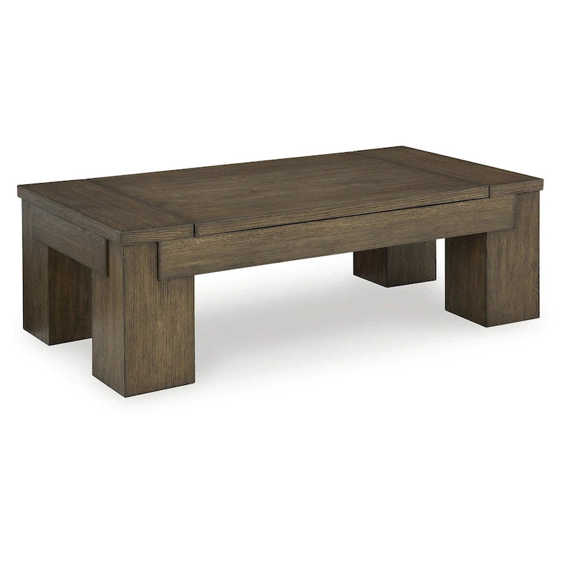 Table basse relevable marron