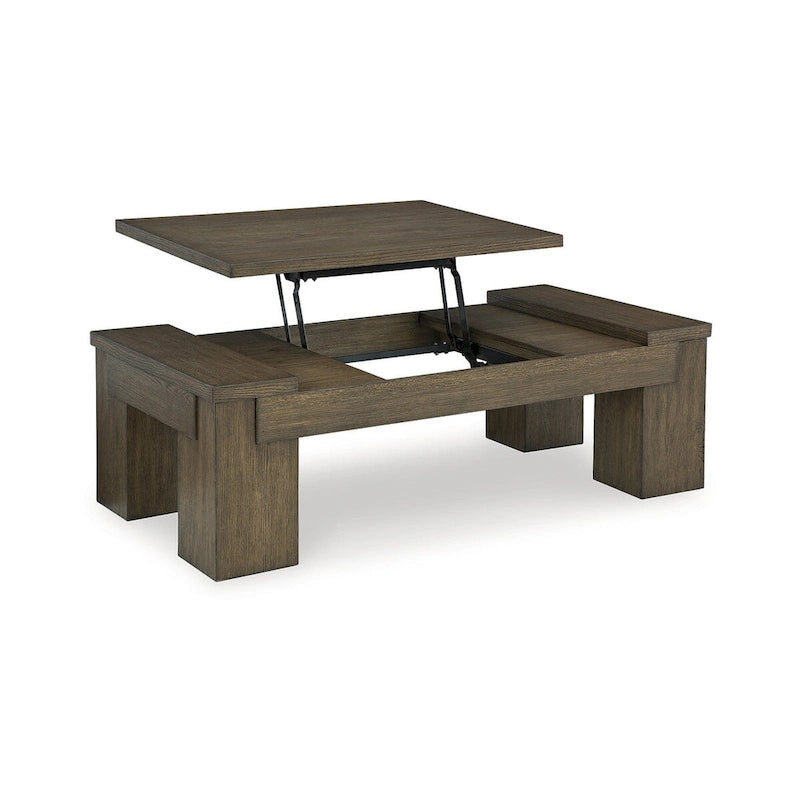 Table basse relevable marron