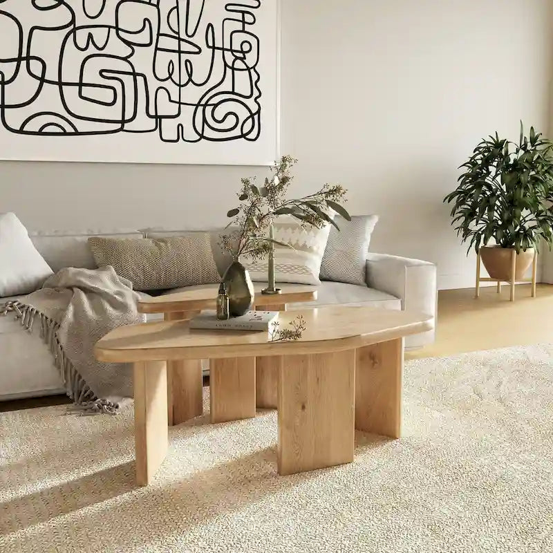 Table basse moderne en bois massif