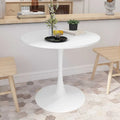 32Table à manger moderne avec base ronde en métal et plateau en MDF