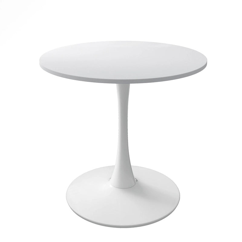 32Table à manger moderne avec base ronde en métal et plateau en MDF
