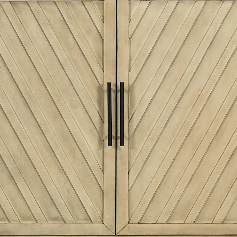 Bahut en bois vintage classique avec étagères intérieures réglables