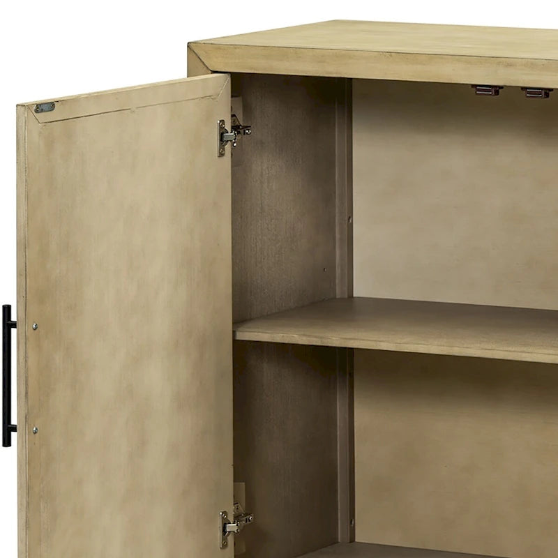 Bahut en bois vintage classique avec étagères intérieures réglables