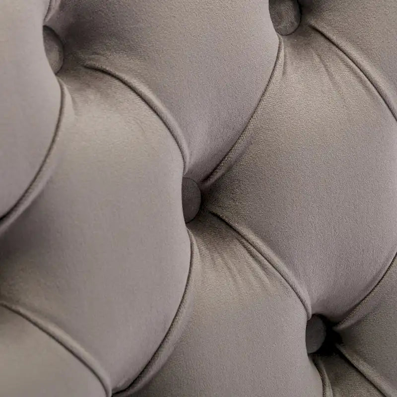 Chaises de salle à manger contemporaines haut de gamme en velours touffeté et bois massif avec pieds en acier inoxydable doré, lot de 2