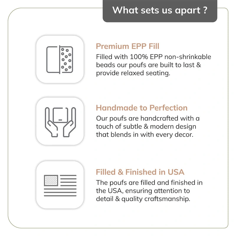 Pouffe Repose-pieds Carré Rayé Gris Tissé à la Main de 60 cm