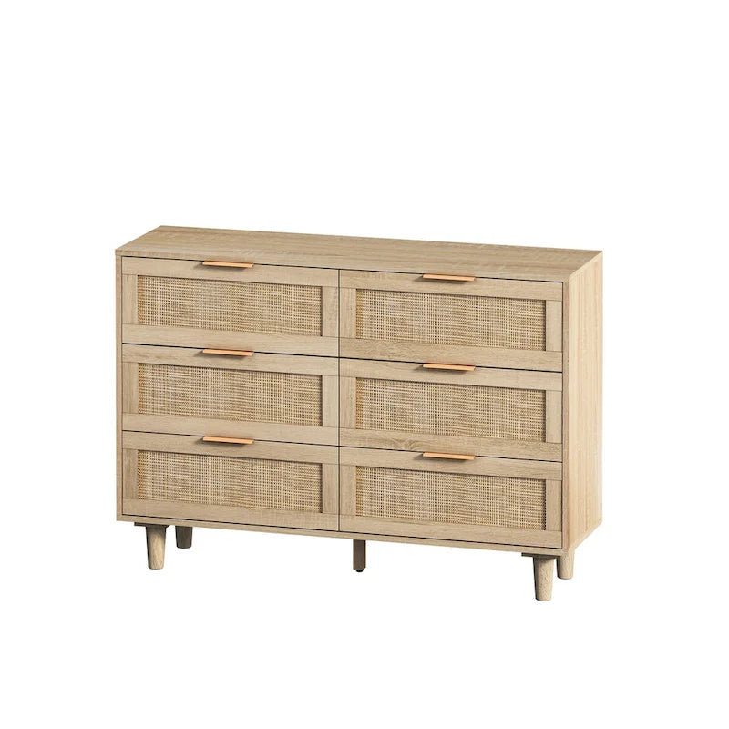 Rangement en rotin à 6 tiroirs de 109,9 cm