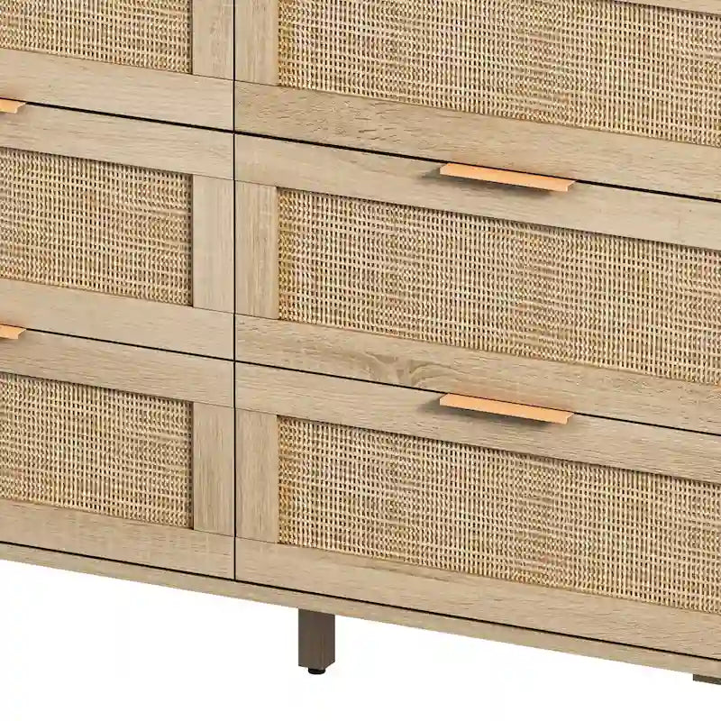 Rangement en rotin à 6 tiroirs de 109,9 cm