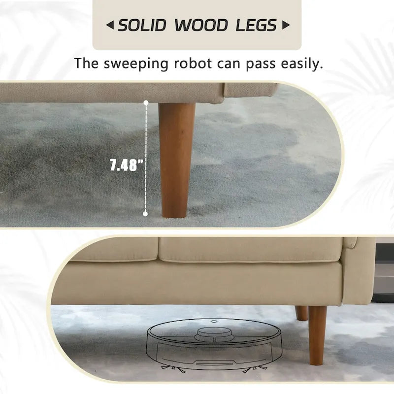 Canapé d'intérieur design avec pieds en bois